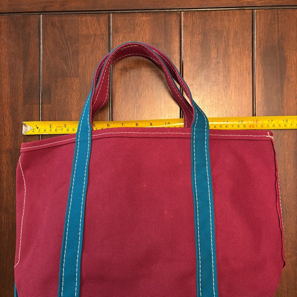 L.L. Bean Vintage 90’s Boat and Tote Canvas Bag No Monogram Magenta & Teal Med - Picture 14 of 14